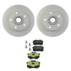 Hella Rear Rotors Low-Met Disc Brake Pad Kit For Corrado Golf Jetta Passat FI