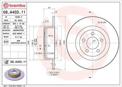 Disc Brake Rotor-Premium UV Coated OE Equivalent Rotor Brembo 08.A403.11