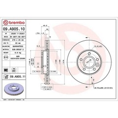 Brembo Prime Line UV Coated Vented Brake Disc Pair – 09.A905.11 – High Quality