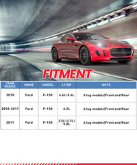 Front and Rear Disc Rotors Ceramic Brake Pads for 2010 2011 Ford F-150 6-Lugs