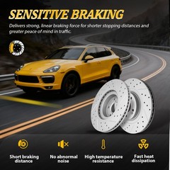 For 2012 – 2017 Hyundai Accent Kia Rio 256mm Front Disc Brake Rotors Brake Pads