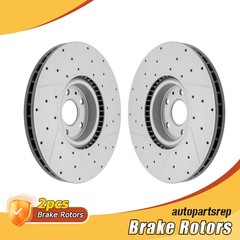 345mm Front Drilled Disc Brake Rotors for Volvo S60 S90 V60 V90 XC40 XC60 XC90