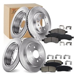 Front & Rear Disc Rotors + Brake Pads for Chevy Traverse GMC Acadia Limited