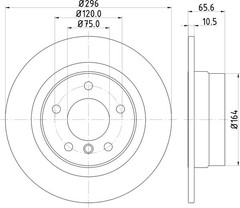 DON 296mm Rear Brake Disc Set Fits BMW 1 3 Series PCD10852