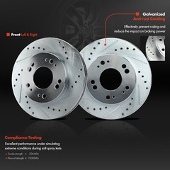 Front Drilled Rotors & Ceramic Brake Pads for Dodge Avenger Chrysler Mitsubishi