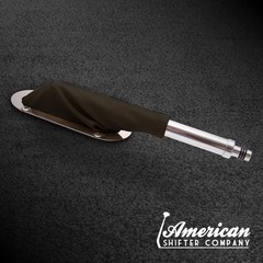 Black Horizontal Shift or Emergency Brake Boot with Silver Oval Beauty Trim Ring