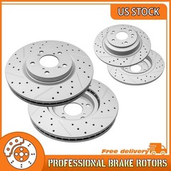 Front & Rear Drilled Brake Rotors for Acura TL 2009 2010 2011 2012 2013 2014