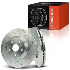 2Pcs Front LH & RH Drilled Brake Rotors for Subaru Legacy Tribeca Outback WRX