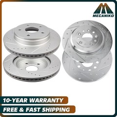 Front & Rear Brake Rotors Drilled Kit for 2011 – 2015 MKX 2011 – 2014 Ford Edge