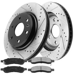 For Buick Enclave Saturn Outlook Chevy Traverse Front Rotors + Brake Pads L7