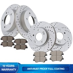 Front Rear Drilled Rotors Brake Pads Fit 2014-2016 Hyundai Elantra Veloster Kits