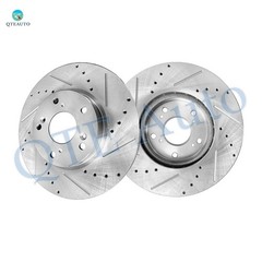 Front 282mm Drilled Slotted Brake Disc Rotors For 2013-2015 Acura ILX