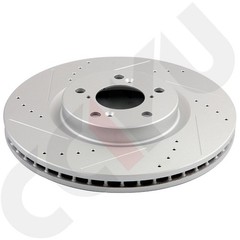 Fits Honda Pilot 2009-2015 Front Drilled & Slotted Brake Rotors + Ceramic Pads