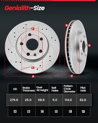 Front Drilled Brake Rotors Brake Pads Kit For Toyota Tacoma 2005-2013 2014 2015
