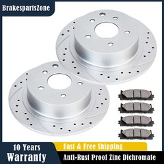 Fit for Ford Focus 2012-2017 272mm Rear Drilled Slotted Brake Rotors and Pads
