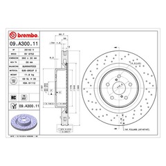 For Lexus IS F 08-14 Brembo UV Coated Series Drilled Vented Front Brake Rotor