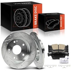 Drilled Brake Rotor & Brake Pads for Honda Civic 2016-2017 2019-2020 22-23 Rear