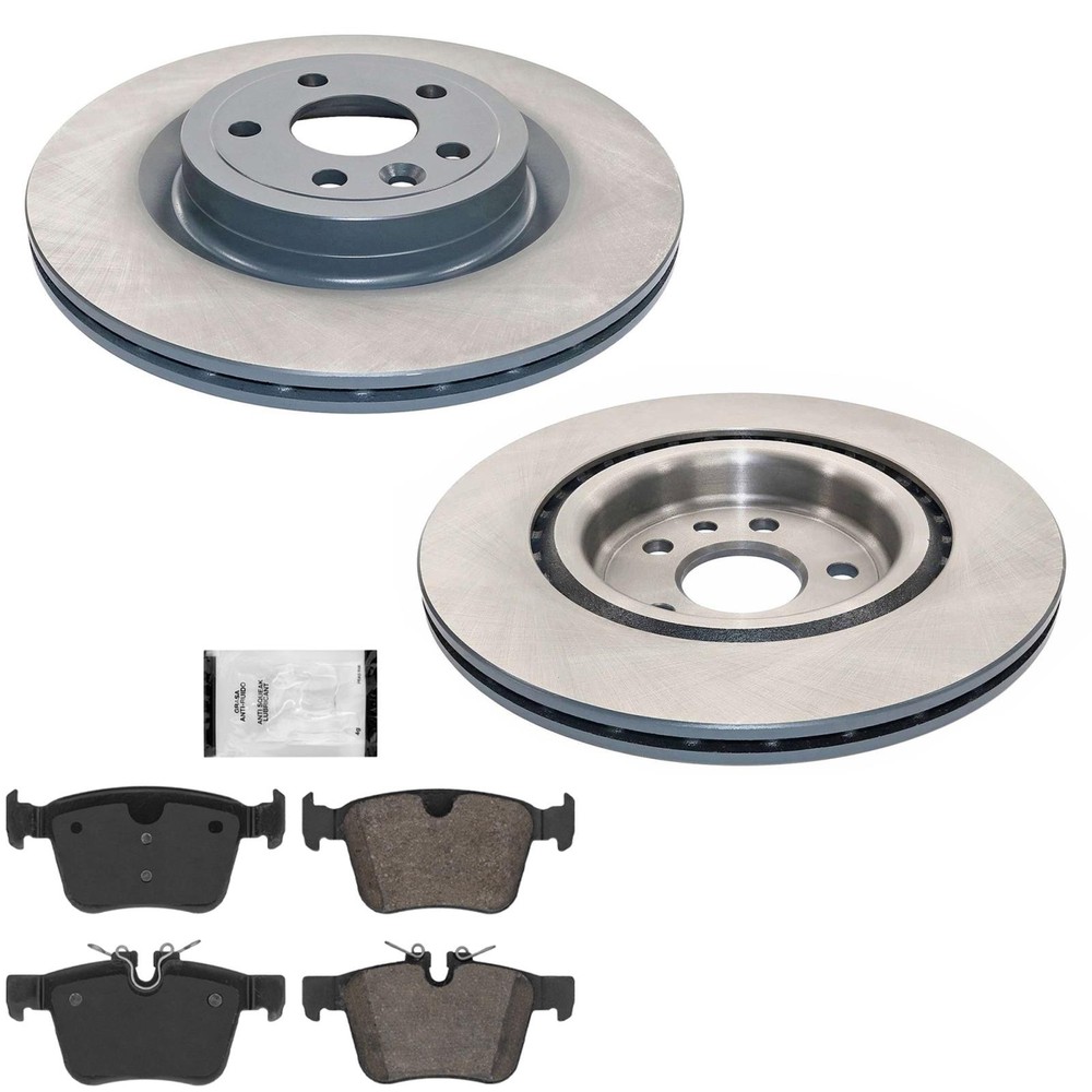 Rear Coated Brake Rotors & EPS Brake Pads Fits Range Rover Discovery HSE 18-19