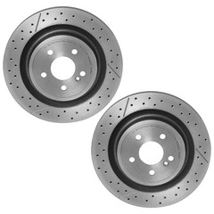 Brembo Pair Set of 2 Rear Drilled Slotted Disc Brake Rotors For MB C117 X156 R17