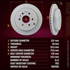 4PCS Front Rear Brake Disc Rotor Set for Traverse Acadia Limited Enclave Outlook