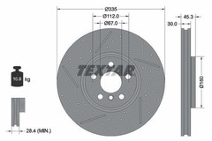 TEXTAR Brake Discs Front & Rear Braking Service Set Fits Mini Mini Clubman