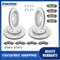 Front Rear Drilled Brake Rotors Pads fit for GMC Acadia 2007-2016 Limited 2017