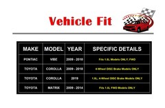 Front Rear Discs Rotor Brake Pads Fit 09-19 Toyota Corolla Matrix Pontiac Vibe