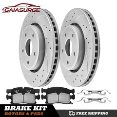 Front Drilled Rotors Brake Pads for 2011-2020 Jeep Grand Cherokee Dodge Durango