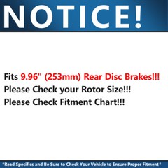 Rear Brake Rotors Rotor Brake Pads for VW EOS Audi A3 Quattro 9.96 inch (253mm)
