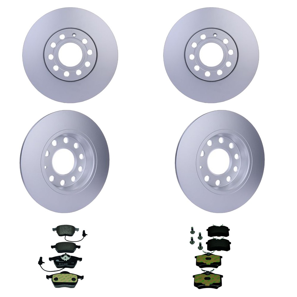 Hella Front Rear Rotors Low-Met Disc Brake Pad Kit For A4 A4 Quattro AMB AVK