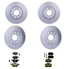 Hella Front Rear Rotors Low-Met Disc Brake Pad Kit For A4 A4 Quattro AMB AVK