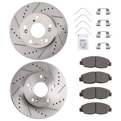 Front Disc Brake Rotors Ceramic Pads for Honda Civic 2012-2015 DX EX LX EX-L HF
