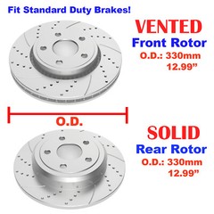 330mm Front Rear Rotors Brake Pads Fit 2011 – 2018 Dodge Durango Grand Cherokee