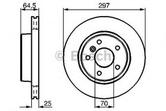 Bosch Brake Disc Single Front Diameter 297mm 70.04mm Vented 25mm 0986478483