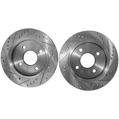 253mm Rear Drilled & Slotted Brake Rotors for Ford Fiesta 2014-2019 Focus 01-07