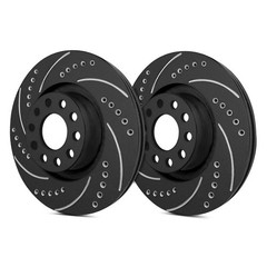 For Volkswagen Passat 00-05 Drilled & Slotted 1-Piece Rear Brake Rotors