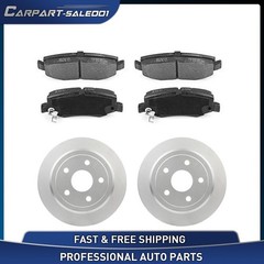For 2007-2018 Jeep Wrangler OE Rear Disc Rotors Ceramic Brake Pads Kit