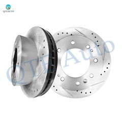 Front 355mm Drilled Slotted Brake Disc Rotors For 2011-2018 GMC Sierra 2500 HD