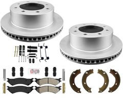 Rear Brake Rotors Brake Pads Brake Shoes Spring Kit Fits Ford E250 1999-2005