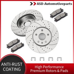 12.65″ Drilled Front Brake Rotors Discs Pads Kit for Chevy Equinox Impala MALIBU