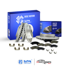 SET OF FRONT & REAR BRAKE ROTOR GEOMET & CERAMIC PAD KIT FOR BUICK ENCLAVE 07-17