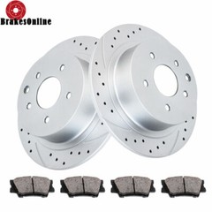 Drilled Slotted 292mm Rear Brake Rotors and Pads Kit for Nissan Altima Sentra