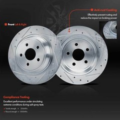 Rear Drilled Brake Rotors + Brake Pads for Ford Edge Fusion Lincoln Continental