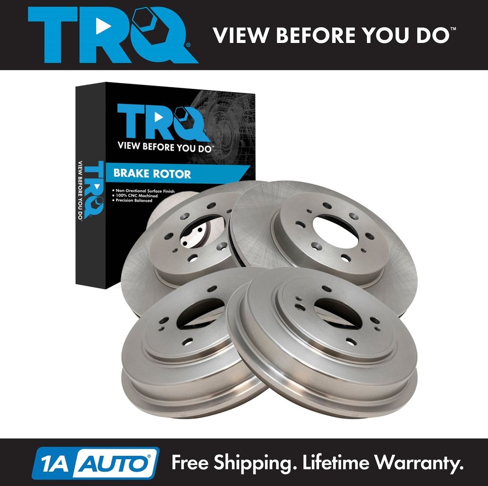 TRQ Front & Rear Brake Rotors Set Fits Honda