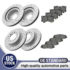 Front Rear Brake Rotors Ceramic Pads Kit for Toyota Tundra Sequoia Lexus LX600