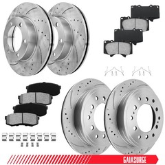 Front Rear Brake Rotors Ceramic Pads for 2001-2004 2005 2006 2007 Toyota Sequoia