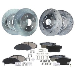 4-Wheel Set Brake Disc and Pad Kits Front & Rear for Honda Accord 1998-2002