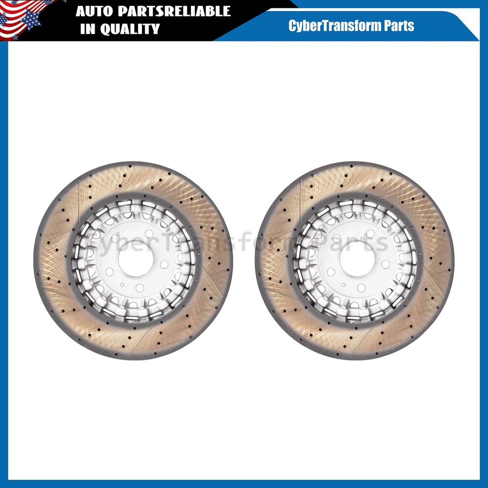 NEW Set Of 2 For Audi A6 A8 Q Q7 Q8 Front Vented Brake Disc Rotors 4M0615301AS