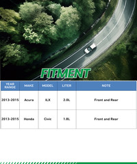 11.1in Front & 10.2in Rear Brake Rotors Brake Pad For Honda Civic 2013-2014 2015