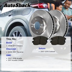 Front & Rear Brake Rotors & Pads for Chevy Traverse GMC Acadia Buick Enclave V6